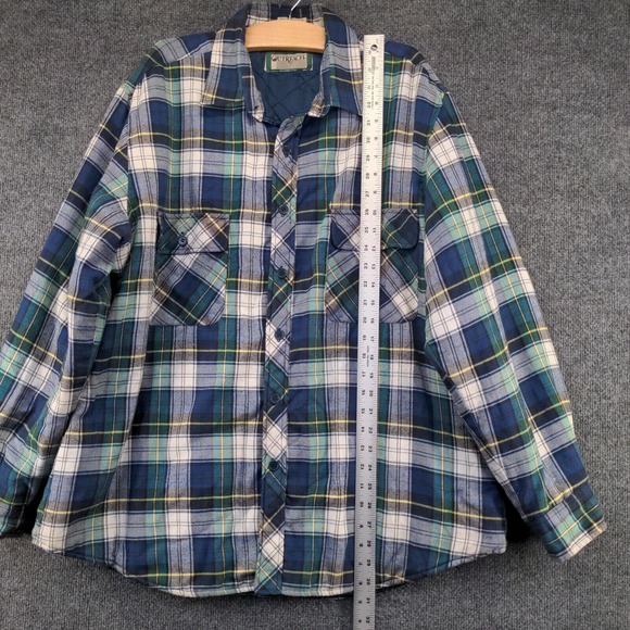 Outreach Men's Quilted Lined Flannel Shirt Jacket Multicolor XL Plaid Pockets - Picture 10 of 13